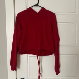 Red cropped hoodie
